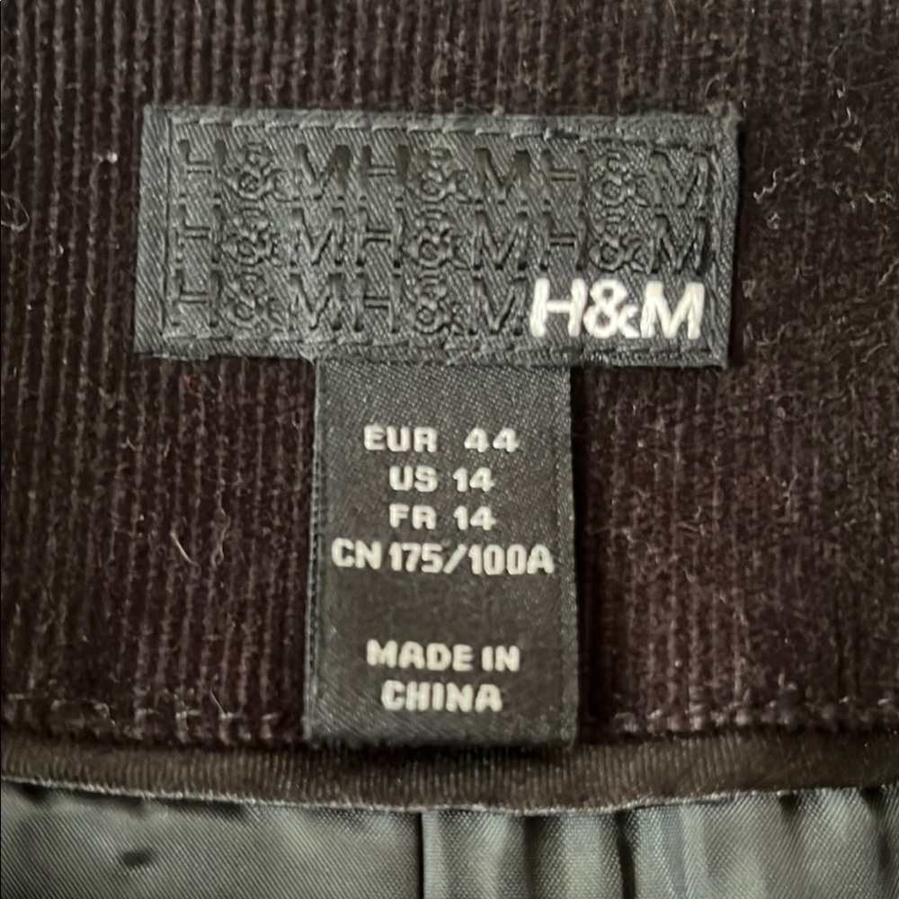 H&M Women's Black Corduroy Blazer - Picture 2 of 4